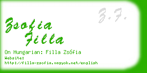 zsofia filla business card
